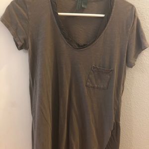 Left Of Center Anthropologie Dark Olive Green Tee